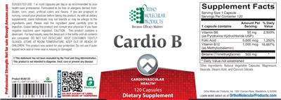 Photo of the Ortho Molecular Products Cardio B label