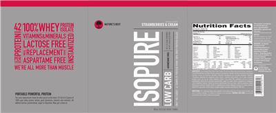 Photo of the Nature's Best Isopure Low Carb Strawberries & Cream label