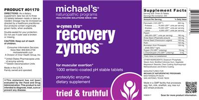 Photo of the Michael's Naturopathic Programs Recovery Zymes label