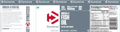Photo of the Dymatize Omega-3 Fish Oil label
