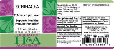 Photo of the Herbalist & Alchemist Echinacea label