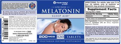 Low Dose Melatonin 200 mcg