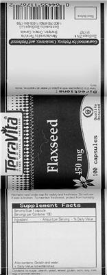 Photo of the TerraVita Flaxseed 450 mg label