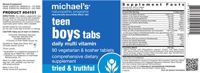 Photo of the Michael's Naturopathic Programs Teen Boys Tabs Daily Multi Vitamin label