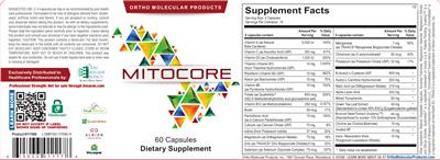 Photo of the Ortho Molecular Products Mitocore label