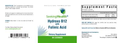 Photo of the Seeking Health Hydroxo B12 With Folinic Acid label