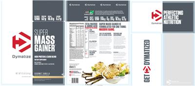 Photo of the Dymatize Super Mass Gainer Gourmet Vanilla label
