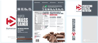 Photo of the Dymatize Super Mass Gainer Rich Chocolate label
