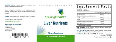 Photo of the Seeking Health Liver Nutrients label