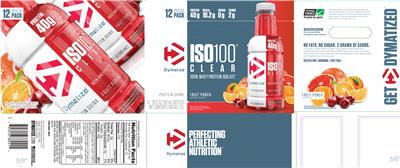 Photo of the Dymatize ISO100 Clear Fruit Punch label