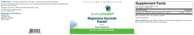 Photo of the Seeking Health Magnesium Glycinate Powder 200 mg label