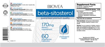 Photo of the BIOVEA Beta-Sitosterol 170 mg label