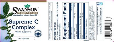 Photo of the Swanson Premium Brand Supreme C Complex label