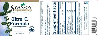 Photo of the Swanson Premium Brand Ultra C Formula label