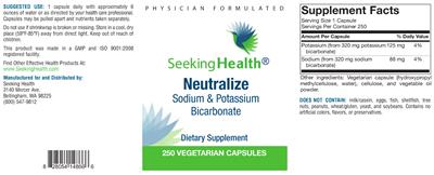 Photo of the Seeking Health Neutralize label