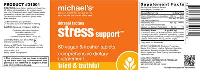Photo of the Michael's Naturopathic Programs Adrenal Factors Stress Support label