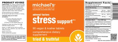 Photo of the Michael's Naturopathic Programs Adrenal Factors Stress Support label