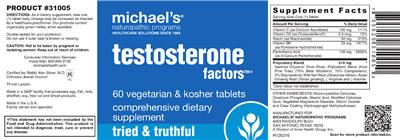 Photo of the Michael's Naturopathic Programs Testosterone Factors label