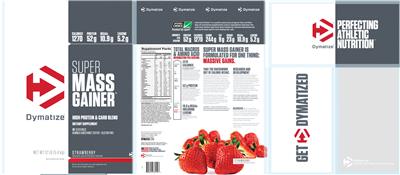 Photo of the Dymatize Super Mass Gainer Strawberry label