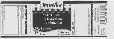 Photo of the TerraVita Milk Thistle & Dandelion Combination Powder label