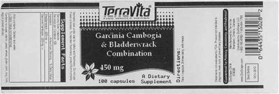 Photo of the TerraVita Garcinia Cambogia & Bladderwrack Combination 450 mg label