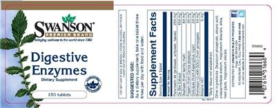 Photo of the Swanson Premium Brand Digestive Enzymes label