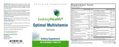 Photo of the Seeking Health Optimal Multivitamin Chewable label