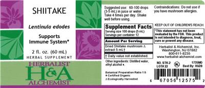 Photo of the Herbalist & Alchemist Shiitake label