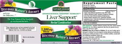 Photo of the Nature's Answer Liver Support label