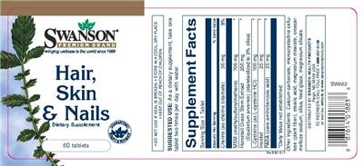 Photo of the Swanson Premium Brand Hair, Skin & Nails label