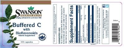 Photo of the Swanson Premium Brand Buffered C with Bioflavonoids label