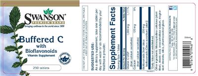Photo of the Swanson Premium Brand Buffered C with Bioflavonoids label