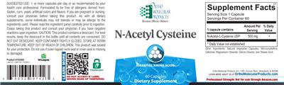 Photo of the Ortho Molecular Products N-Acetyl Cysteine label