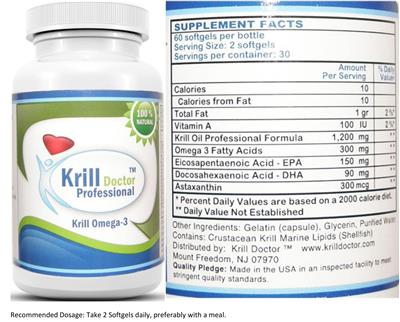 Photo of the Krill Doctor Professional Krill Omega-3 label