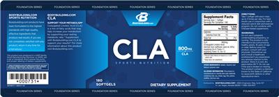 Photo of the BodyBuilding.com Foundation Series CLA label
