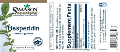 Photo of the Swanson Premium Brand Hesperidin 500 mg label