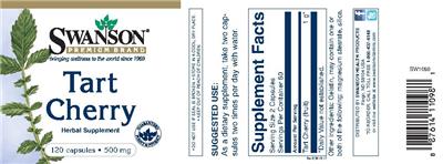 Photo of the Swanson Premium Brand Tart Cherry 500 mg label