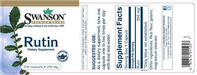 Photo of the Swanson Premium Brand Rutin 250 mg label