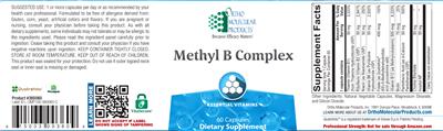 Photo of the Ortho Molecular Products Methyl B Complex label