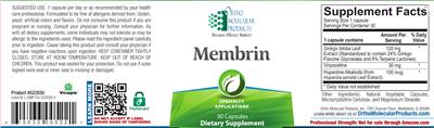Photo of the Ortho Molecular Products Membrin label