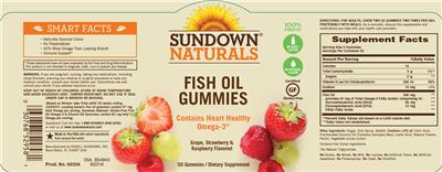 Photo of the Sundown Naturals Fish Oil Gummies label