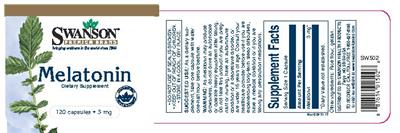 Photo of the Swanson Premium Brand Melatonin 3 mg label