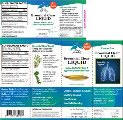 Photo of the Terry Naturally Bronchial Clear Liquid label