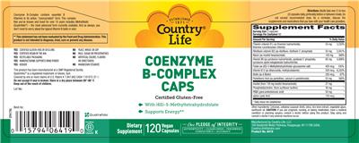 Photo of the Country Life Coenzyme B-Complex Caps label