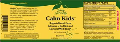 Photo of the Terry Naturally Calm Kids label