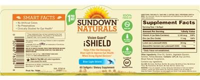 Photo of the Sundown Naturals Vision Guard iShield label