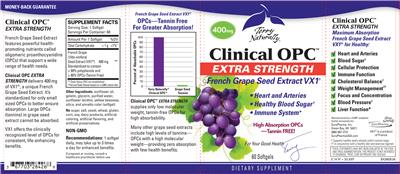 Photo of the Terry Naturally Clinical OPC Extra Strength 400 mg label