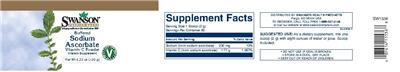 Photo of the Swanson Premium Brand Buffered Sodium Ascorbate Vitamin C Powder label