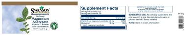 Photo of the Swanson Premium Brand Buffered Magnesium Ascorbate Vitamin C Powder label