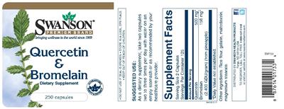 Photo of the Swanson Premium Brand Quercetin & Bromelain label